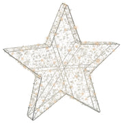 Decorazione natalizia da esterno a LED Stella 50 cm Decorazione natalizia da giardino Illuminata Argento