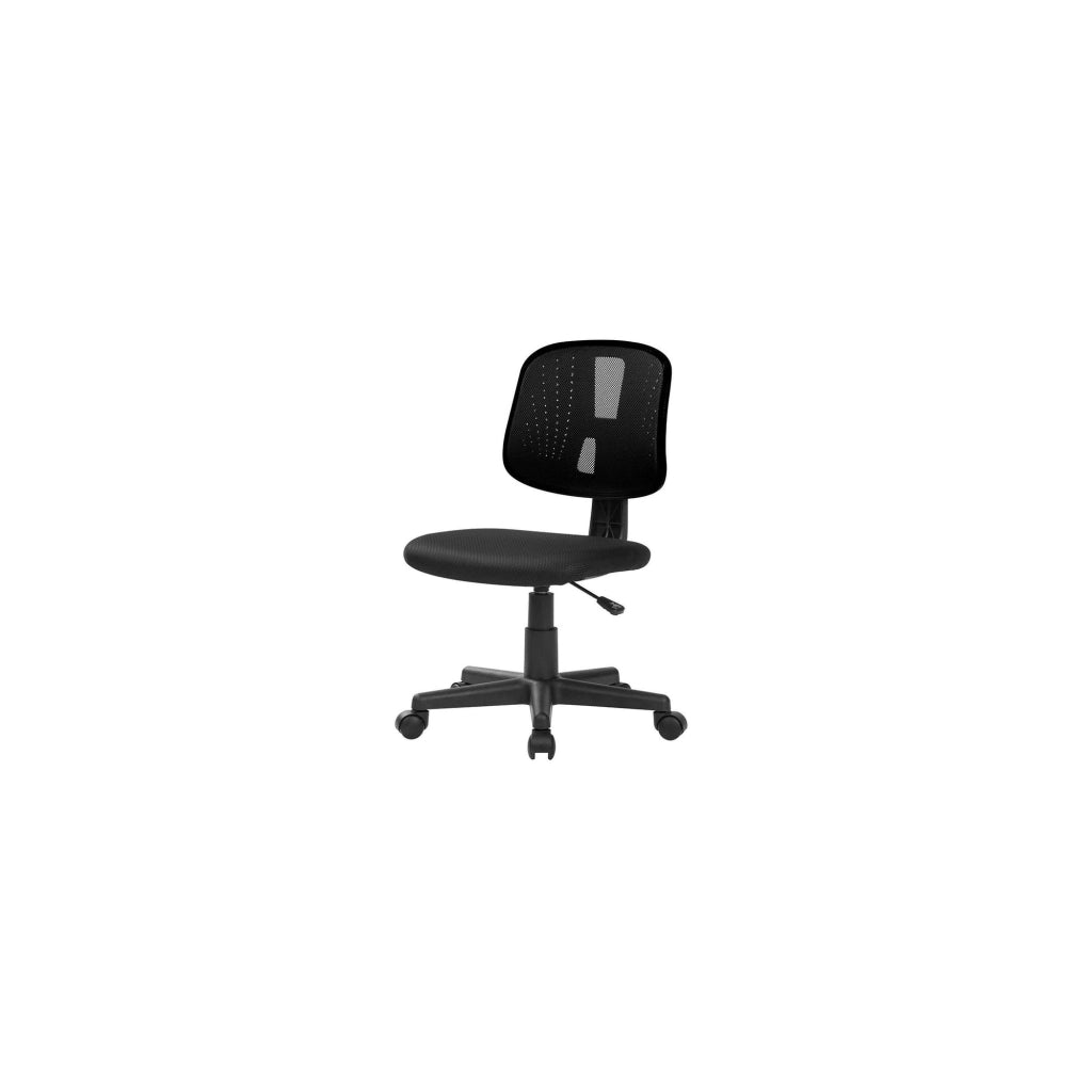 Sedia da ufficio Cefeo, Sedia operativa da ufficio, Seduta ergonomica da ufficio, 49x43h81/93 cm, Nero