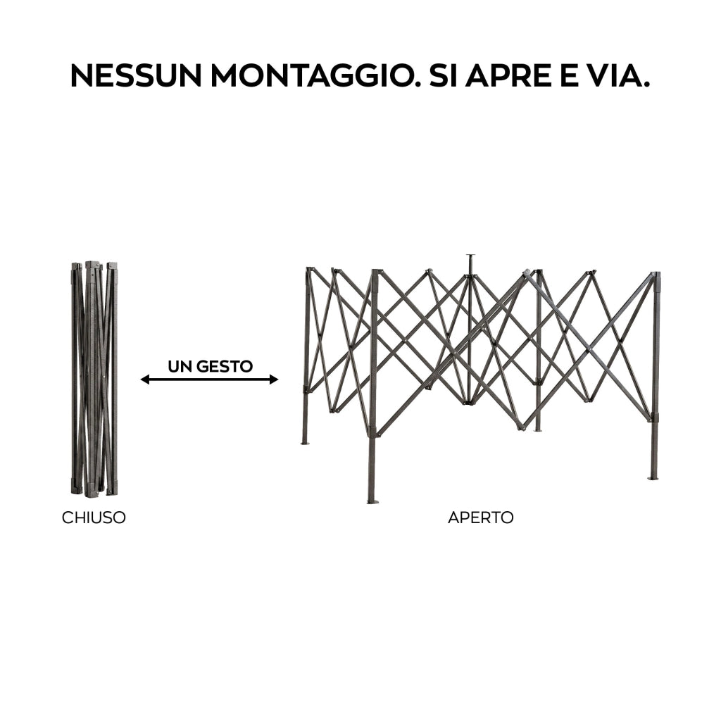 Gazebo richiudibile 3x3 pieghevole a fisarmonica automatico mercato tenda con sacca colore verde