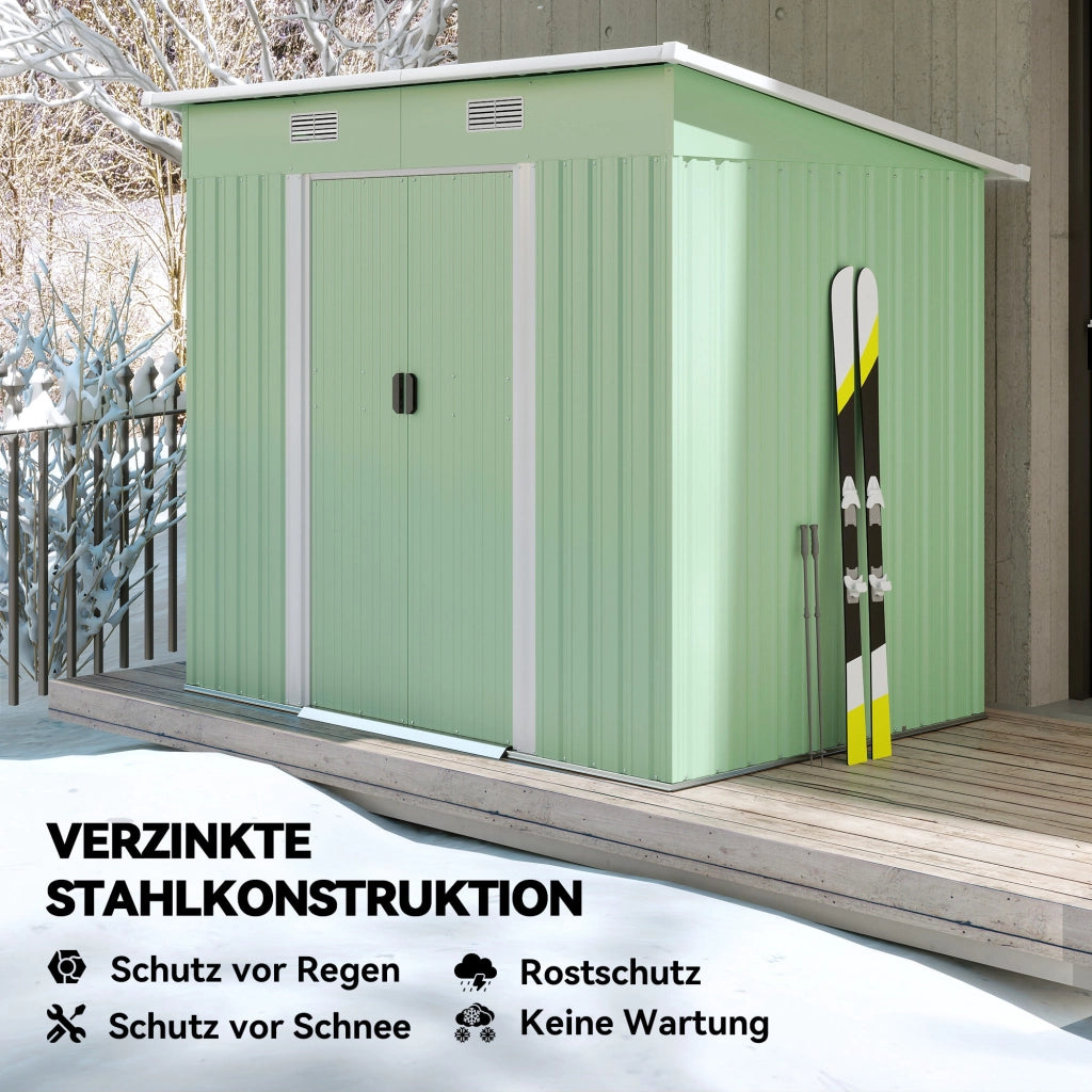 Casetta da giardino in metallo ¨C zephmum ¨C 207x130x182 cm verde