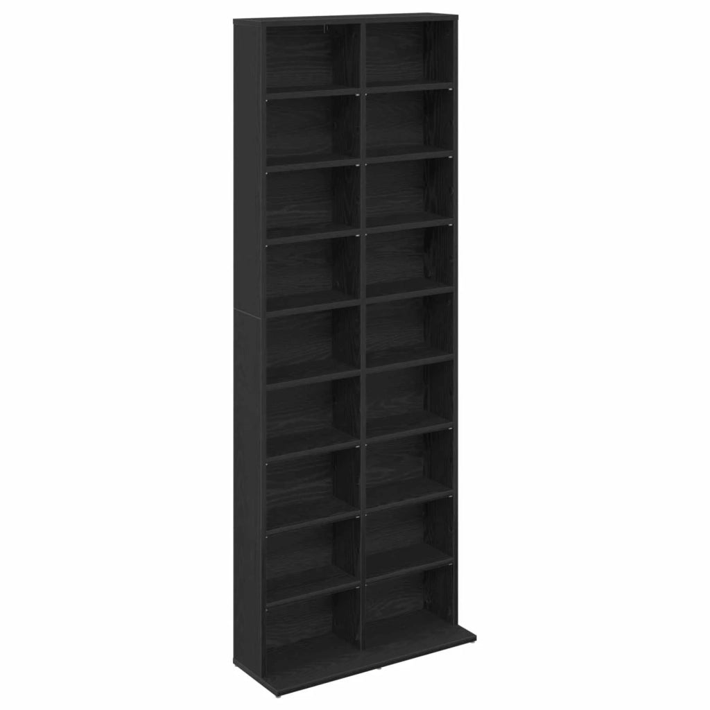 Mobile per CD Rovere Nero 65 x 23,5 x 175 cm 8012659