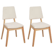Set di 2 sedie da pranzo imbottite con schienale e seduta imbottiti in legno scuro e beige chiaro elegante e chic