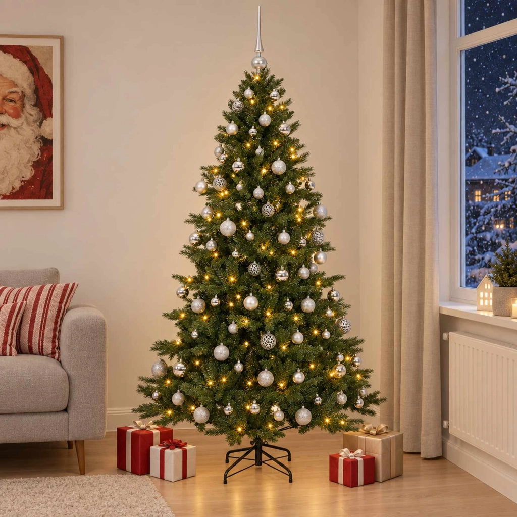 Albero di Natale artificiale con palline 180 cm 300 LED 3466938