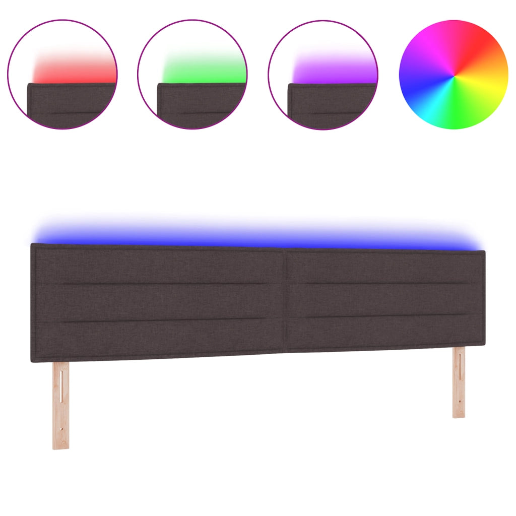 Testiera LED Design Linee Marrone Scuro 100 cm Tessuto