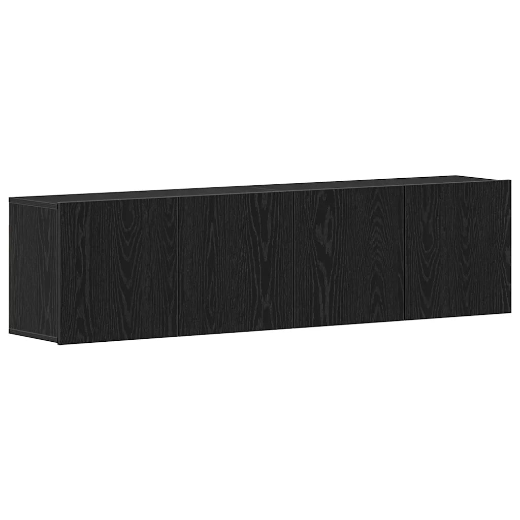 Mobili Porta TV 2 pz-Set di 2 Credenza per TV Rovere Nero 160x30x41 cm Legno Assicellare