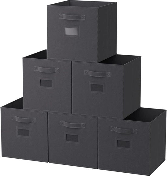 Cassa di stoccaggio 6 carichi - Scatola di conservazione 28x28x28 cm - Grigio - Abbigliamento giocattoli vestiti