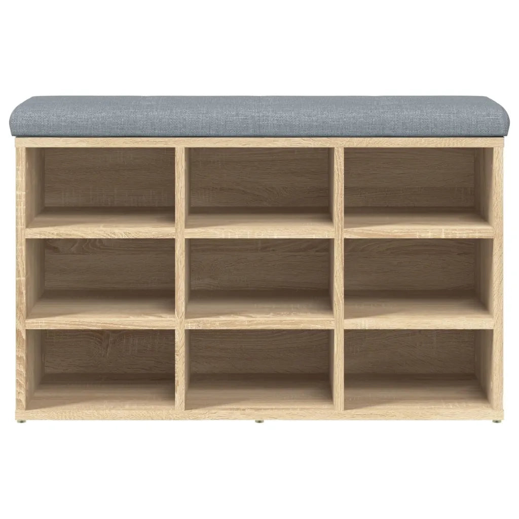 Panca-Sgabello Scarpiera Rovere Sonoma 82x32x50 cm Legno Agglomerato