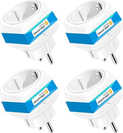 Contatto di corrente mini 4 pezzi compatibile con Apple HomeKit - contatto di corrente Wi-Fi con interruttore e timer - controllo vocale e controllo a distanza tramite app - nessun hub necessario - 10 A