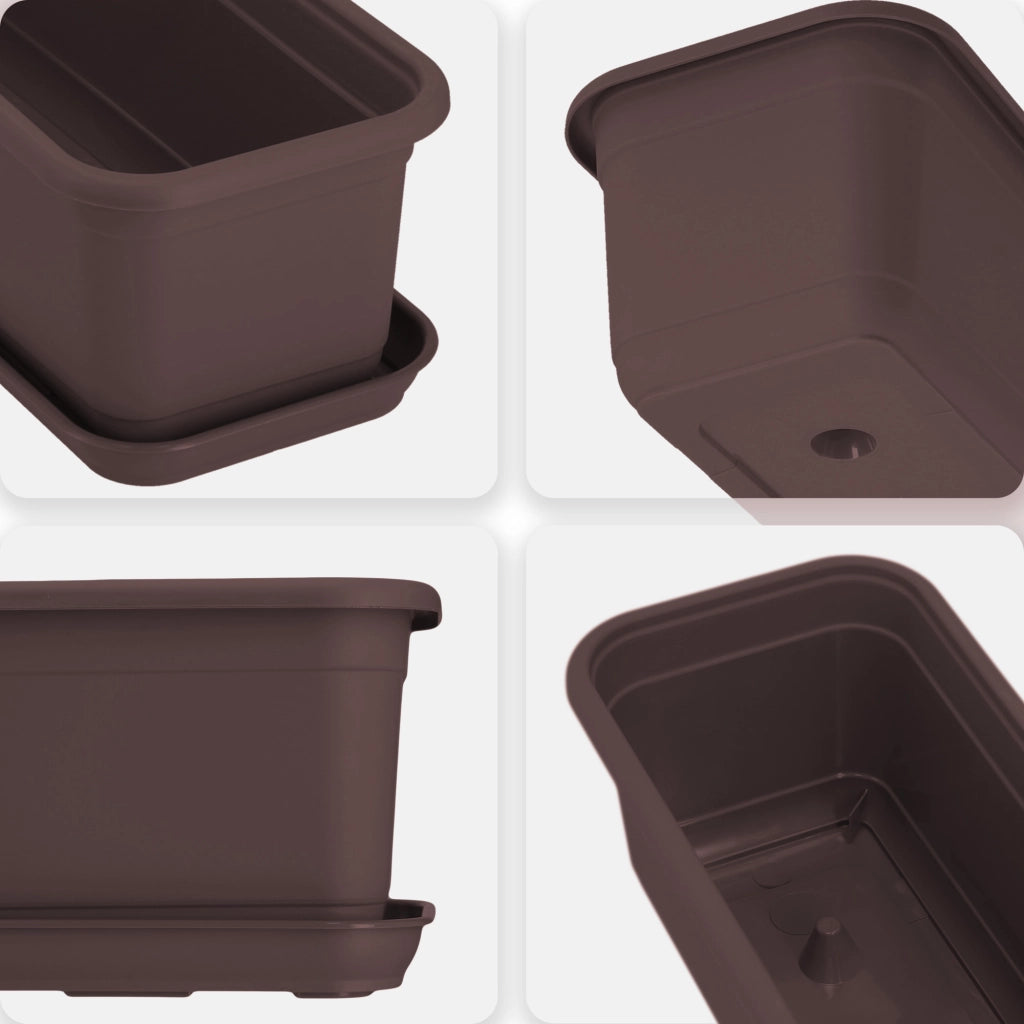 Vaso da fiori rettangolare KADAX per balcone, 80 cm con supporto in plastica.