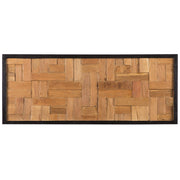 Decorazione da parete in legno chiaro teak 40 x 100 cm rettangolare rustico