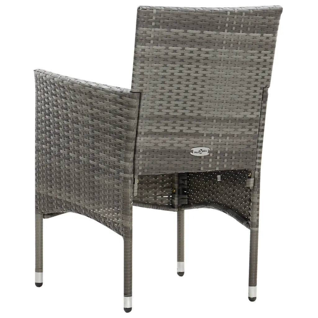 Set Divani da Giardino 4 pz | Set Salotto da Giardino con Cuscini in Polyrattan Grigio
