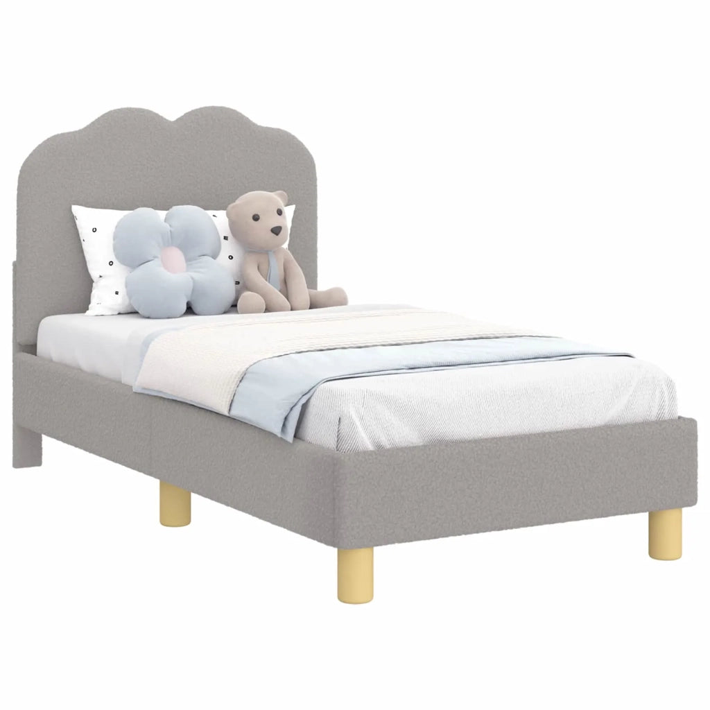 Struttura letto per bambini con testata-Giroletto per bambini Grigio Chiaro Boucl¨¦