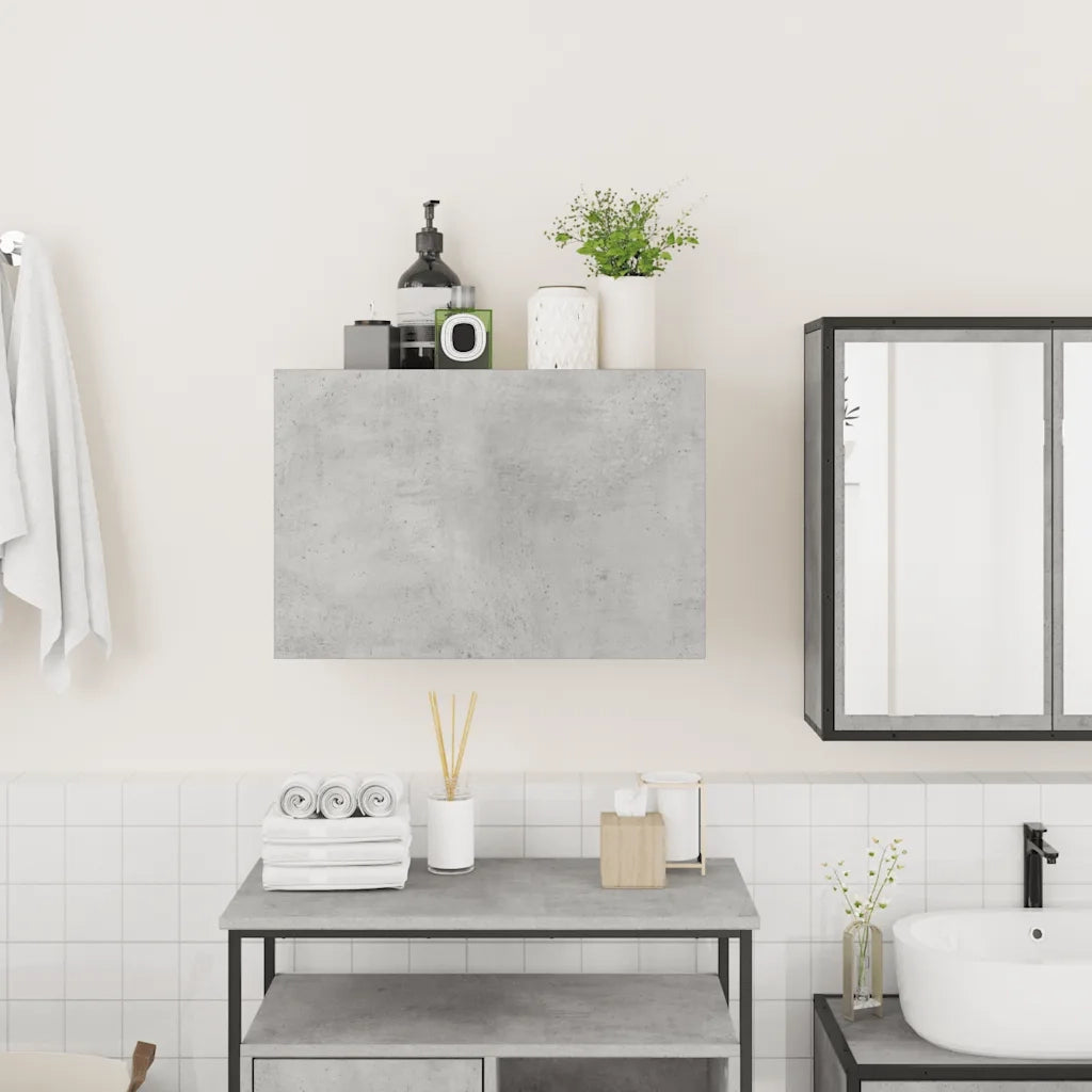 Armadietto da Bagno Grigio Cemento 60x25x40 cm in Truciolato