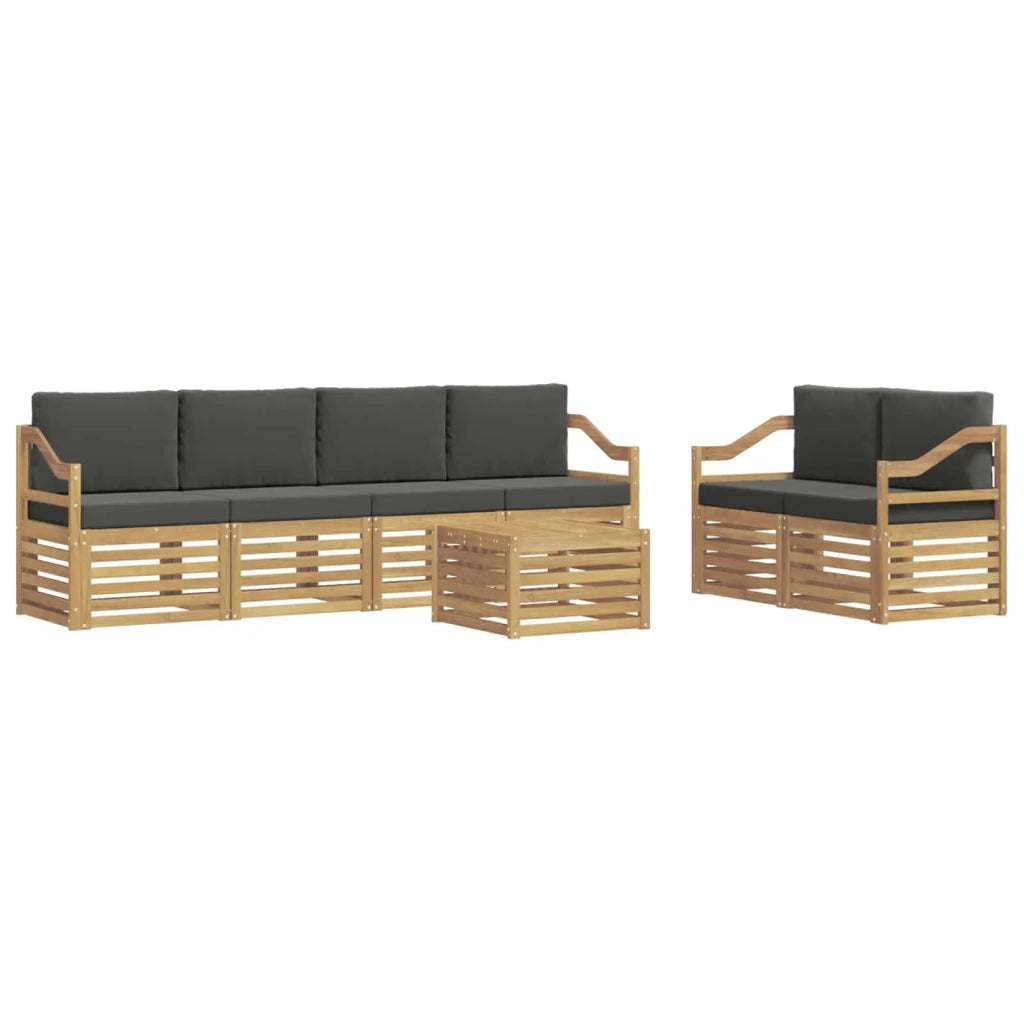 Set di divani da esterno 7 pcs Bianco e Antracite Poliestere