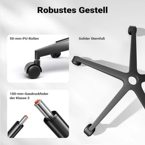 Sedia da ufficio ergonomica con supporto lombare, regolabile in altezza, schienale traspirante, max 120 kg