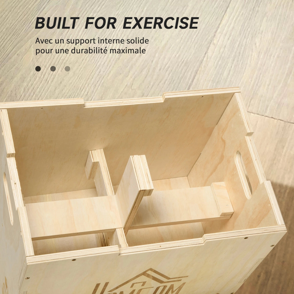 Box salto pliometrico 3 in 1 ¨C zephmum ¨C 61x51x76 cm legno