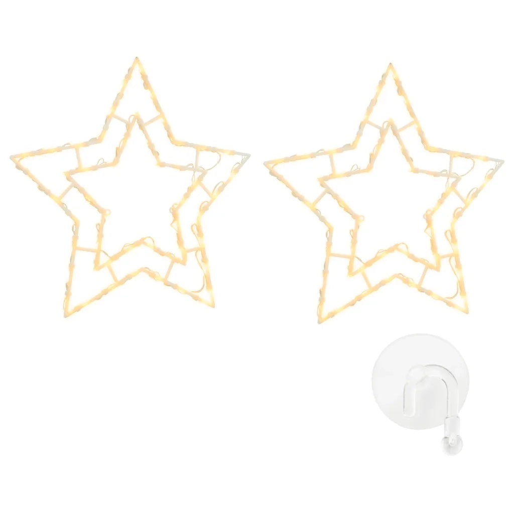 Luci di Natale Stella Silhouette 2 pz 50 LED Bianco Caldo 4019595
