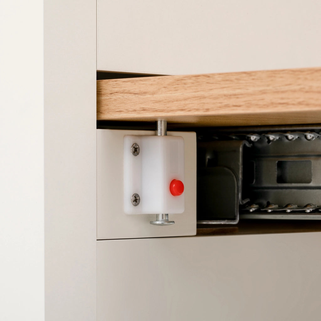 Tavolo allungabile con piano estraibile; 4 cassetti; 4 ganci; LED e ripiani; per cucina e sala da pranzo