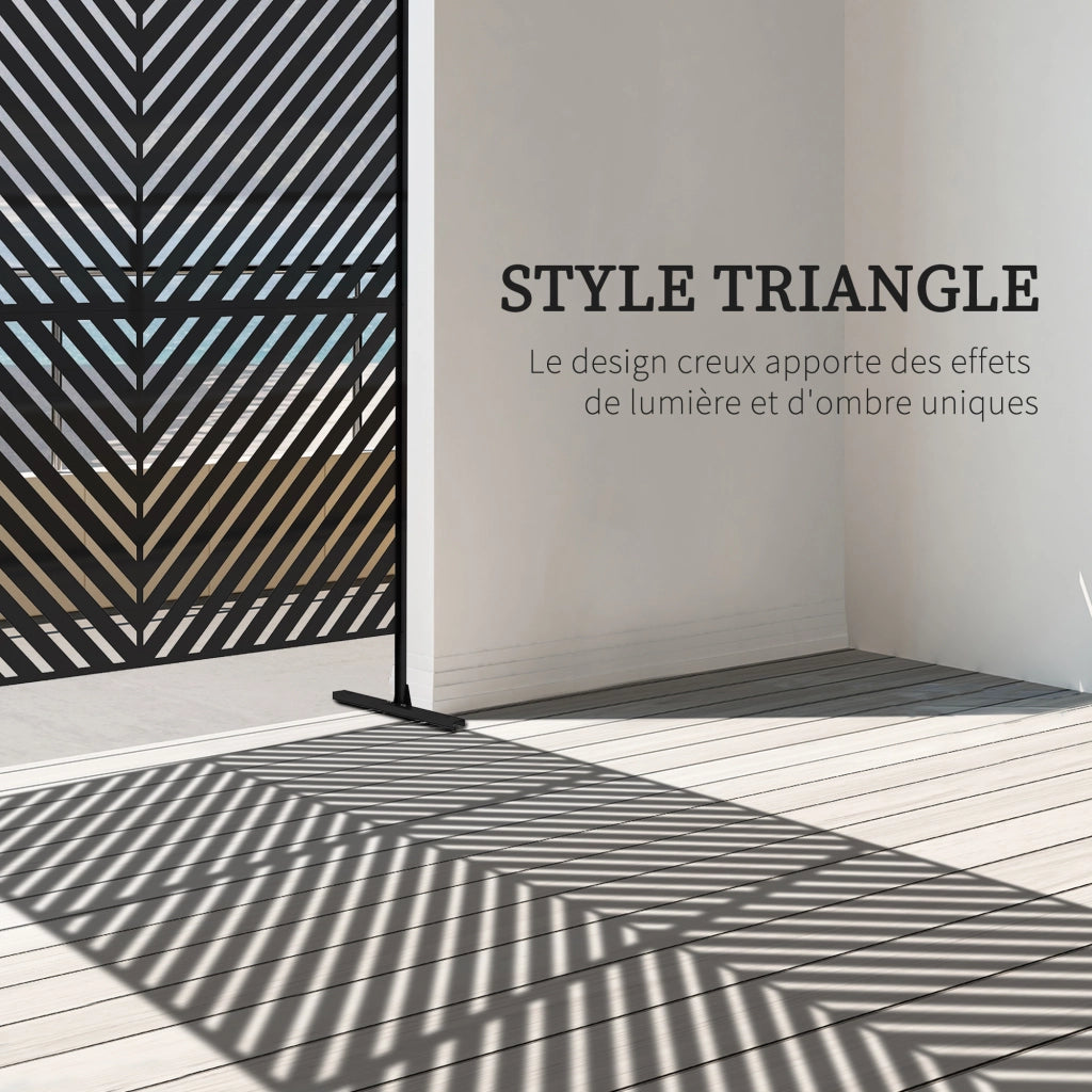 Paravento Esterno Geometrico in Metallo Nero ¨C zephmum ¨C 122x45x198 cm