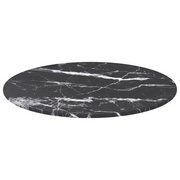 Piano per Tavolo | Superficie Tavolo | Piano Scrivania Nero ?40x0,8 cm Vetro Temperato Design Marmo