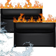 Documenti incendiari a prova di fuoco 2 pezzi 20 x 10 cm - Resina siliconica solida impermeabile e resistente al fuoco - Con cerniera per contanti, passaporti - Borsa di conservazione sicura per denaro
