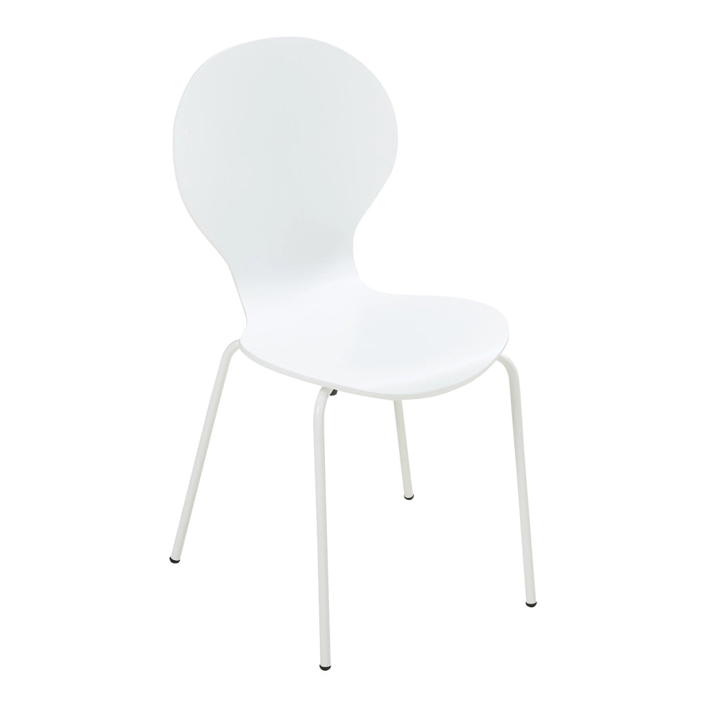 Set di 4 Sedie da Sala ETNE Impilabili - Bianco [en.casa]