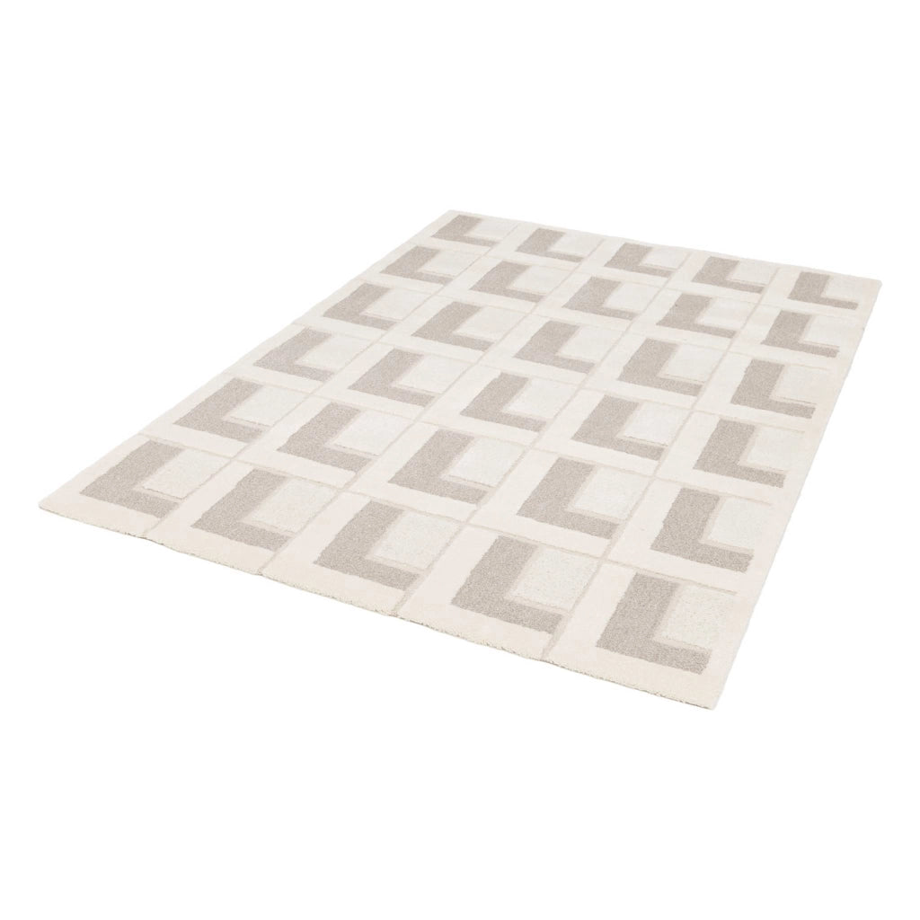 Tappeto da interno con motivi geometrici crema 120cm