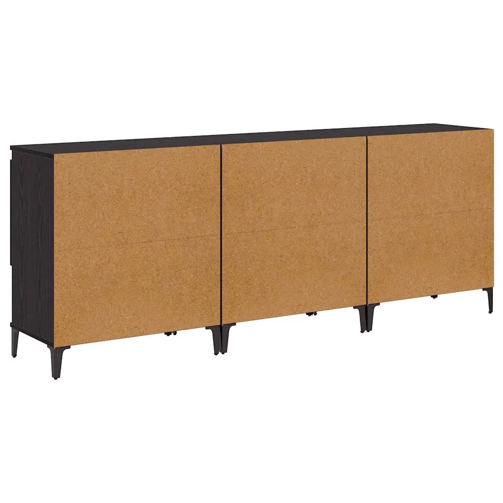 Credenza | Sideboards 3 pcs Rovere Nero 60 x 35 x 70 cm Legno multistrato