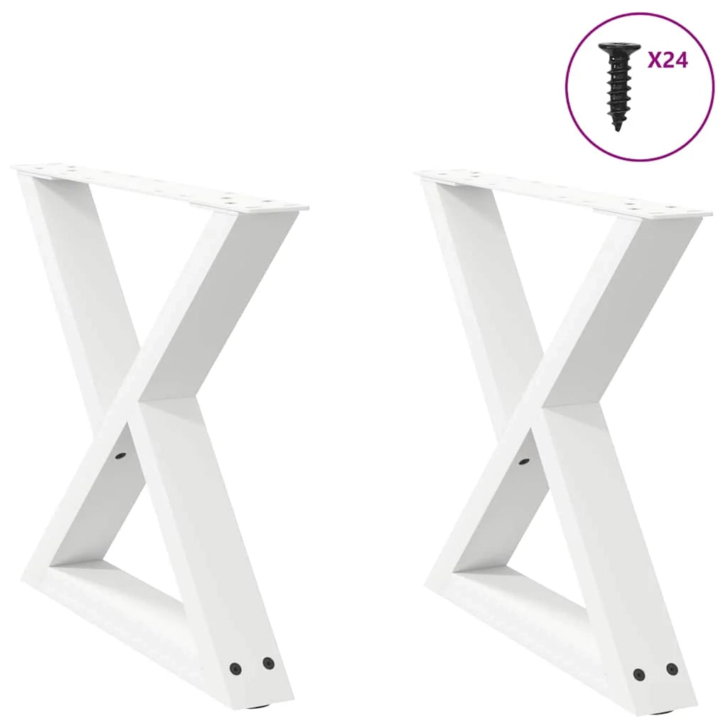 Set di 2 gambe regolabili per tavolino da caffè 50 x 42-43,3 cm design moderno soggiorno acciaio bianco 02_0056991