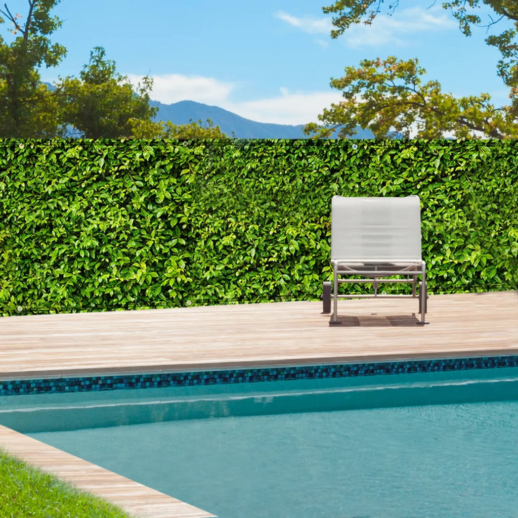 IDMarket - Rete ombreggiante 1,2x10m, telo rotolo per recinzione giardino 160g/m², stampa fogliame