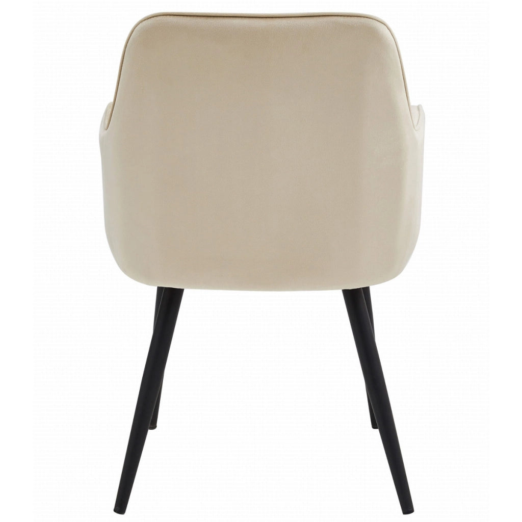 Poltroncina Nana in velluto beige con gambe nere