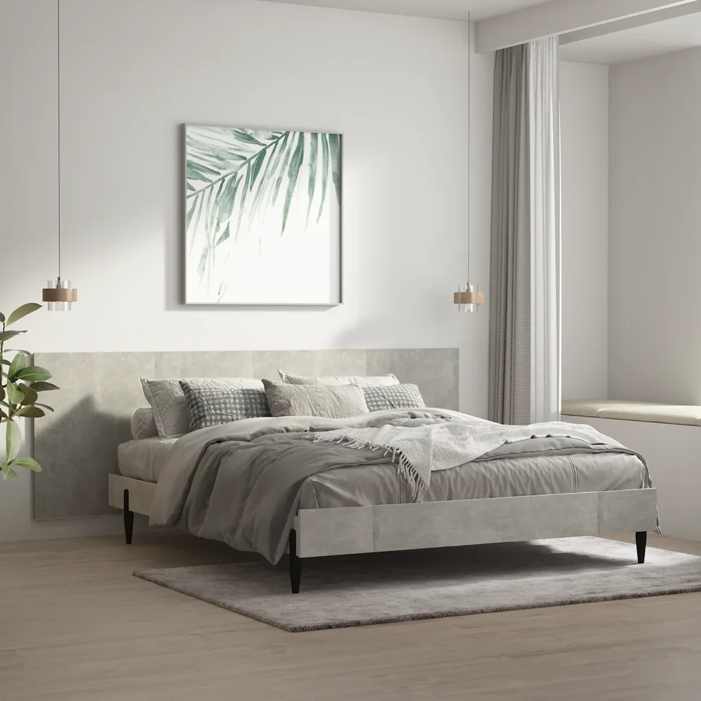 Testiera | Testata Letto Grigio Cemento 240x1,5x80cm Legno Ingegnerizzato