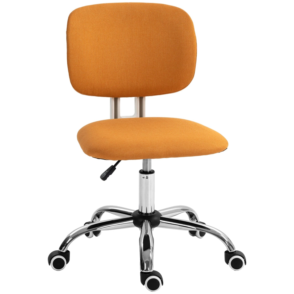 Sedia da Ufficio Girevole Imbottita in Tessuto con Altezza Regolabile ¨C zephmum ¨C Arancione 48x53x80-90 cm
