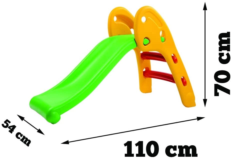 Scivolo per bambini da casa da giardino da casa interno grande 3 anni grandi da casa 2 anni altezza 63 cm (Giallo e Verd