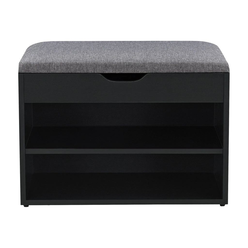 Panca portascarpe 46 x 60 x 30 cm nero grigio 03_0007657