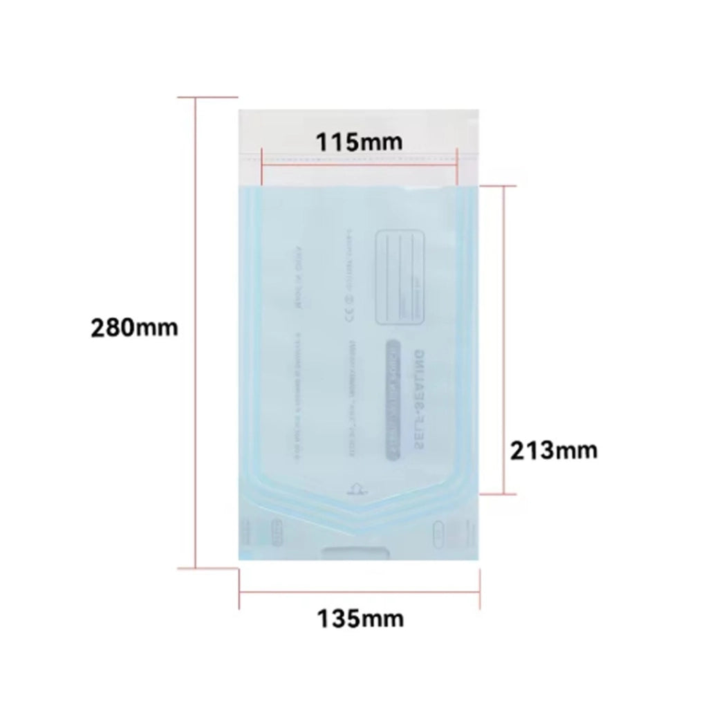 200 BUSTE STERILIZZAZIONE AUTO SALDANTI SIGILLANTI ESTETISTA DENTISTI 135X280MM
