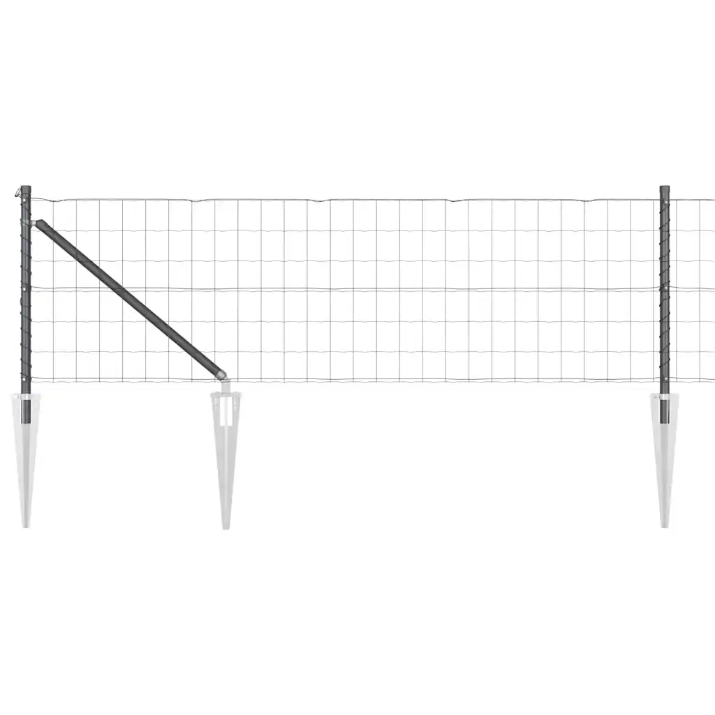 Recinzione con Posto Grigio 0,4 x 50 m Acciaio e PVC