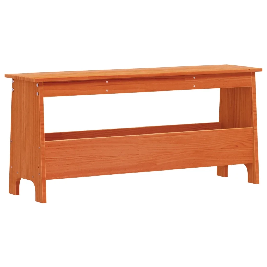 Panca da Ingresso Marrone Cera 100x28x45 cm Legno Massello Pino 837384
