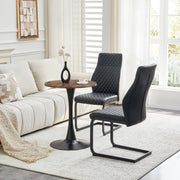 Set Tavolo Rotondo e 2 Sedie da Pranzo ¨C MINIMAL ¨C Piano MDF, Telaio Metallo Nero, 60 cm