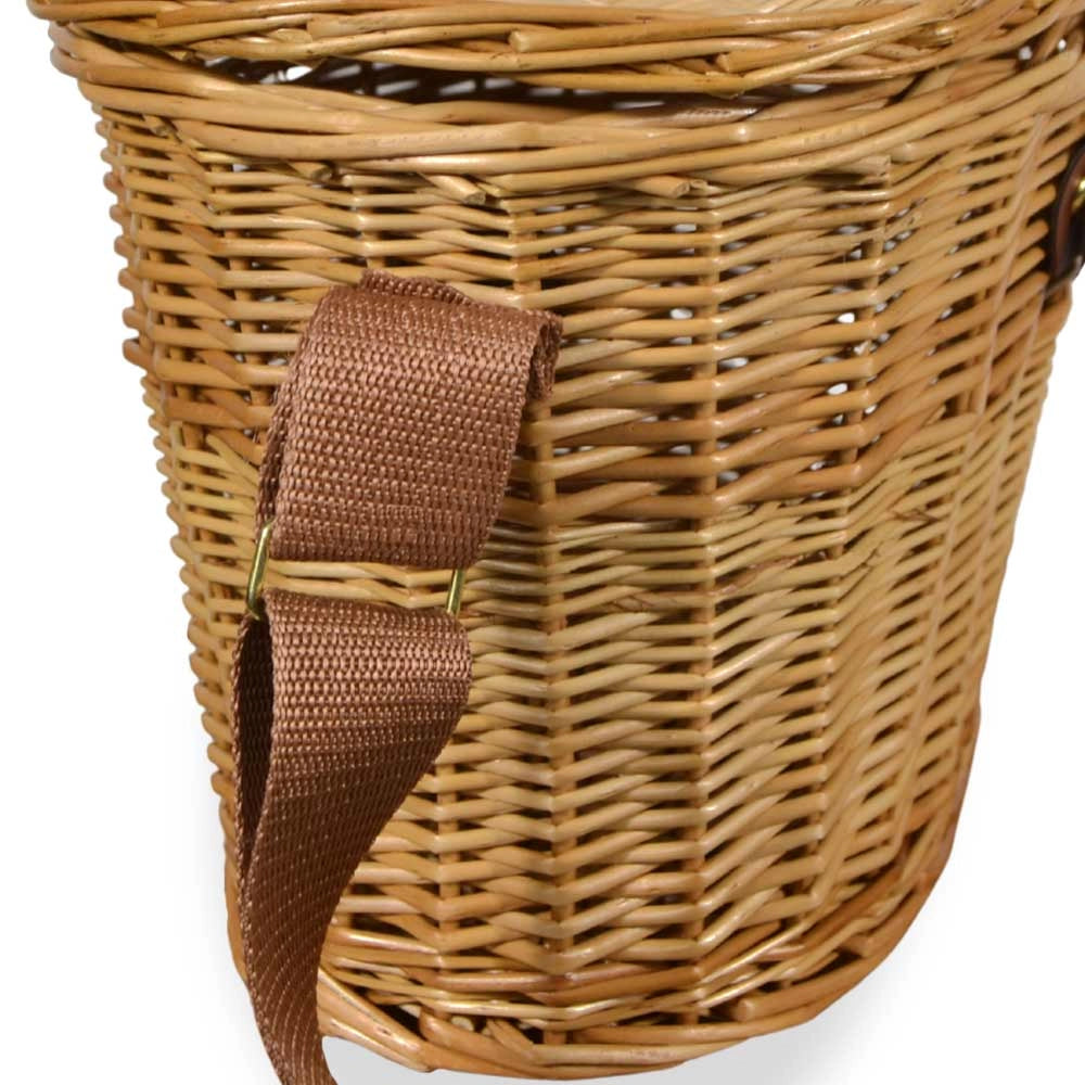 Cesto Ovale per Funghi con Tracolla e Coperchio Leggero 34 x 25 x h 26 cm