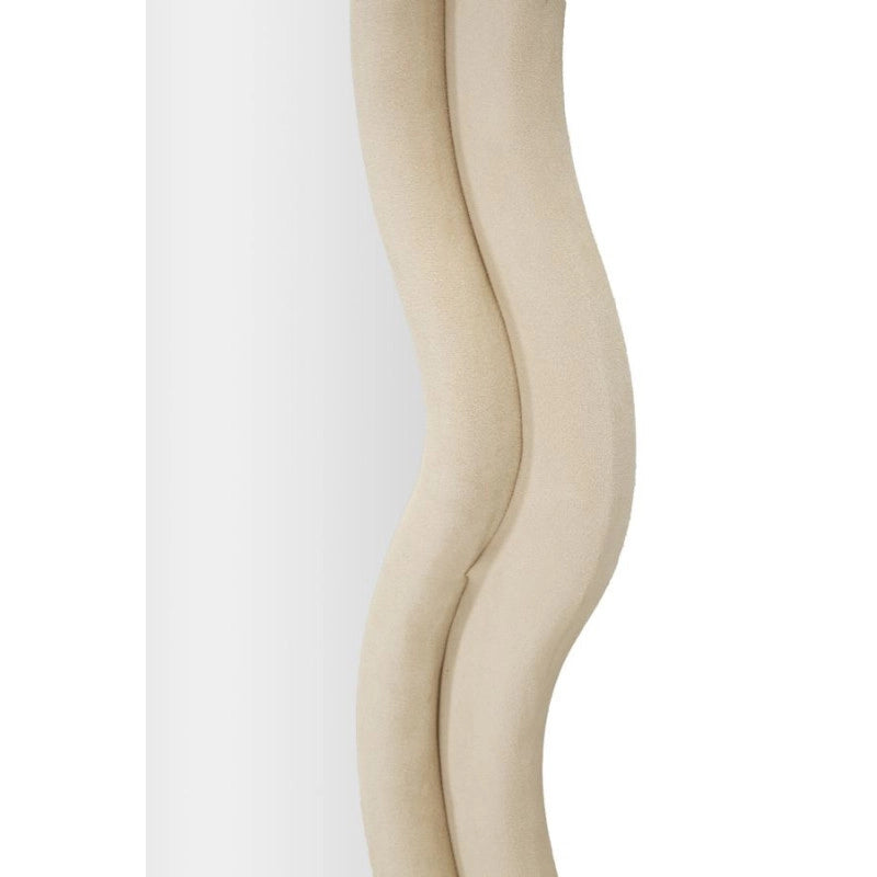 Specchio Da Muro Emily Velluto Crema cm 60x6x160