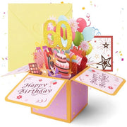 Carta di auguri 3D per il 60° compleanno con involucro e cartoncino pop-up (Giallo oro)