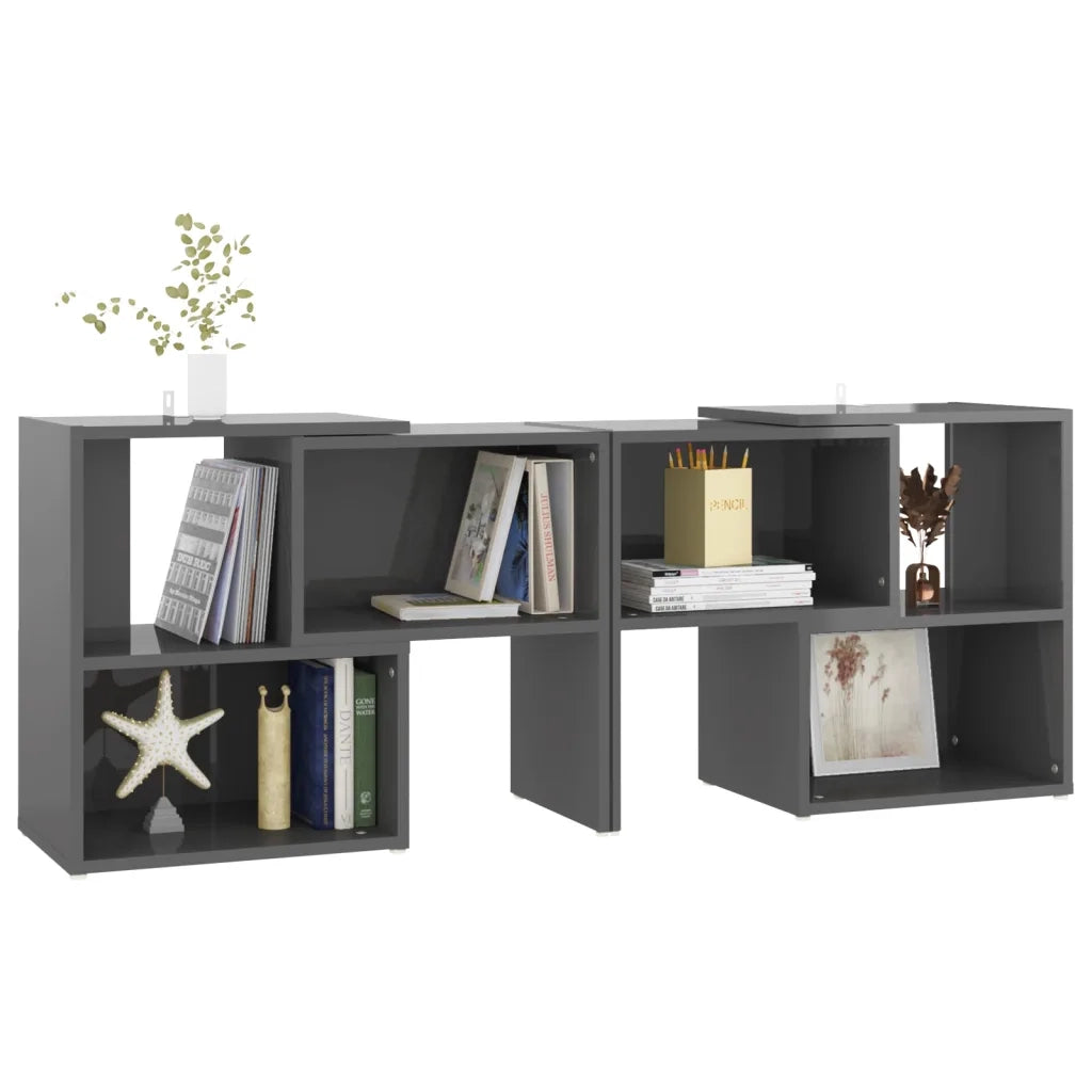 Mobile TV Grigio Lucido 104x30x52 cm in Truciolato