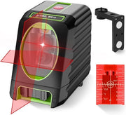 Nivellatore Laser a Schermo Rotante - Linea di Alimentazione Laser Autoaggiustante - Precisione 0,2mm - 150 Linee Verticale e 130 Linee Orizzontale Laser a Luce Verde con Base di Montaggio Magnetica Flessibile + Mira M-BOX-1R