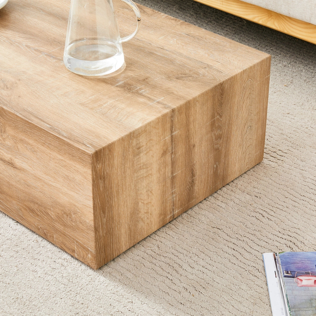 Tavolino da caffè rettangolare - per soggiorno - in MDF - 90x50x30 cm - effetto legno