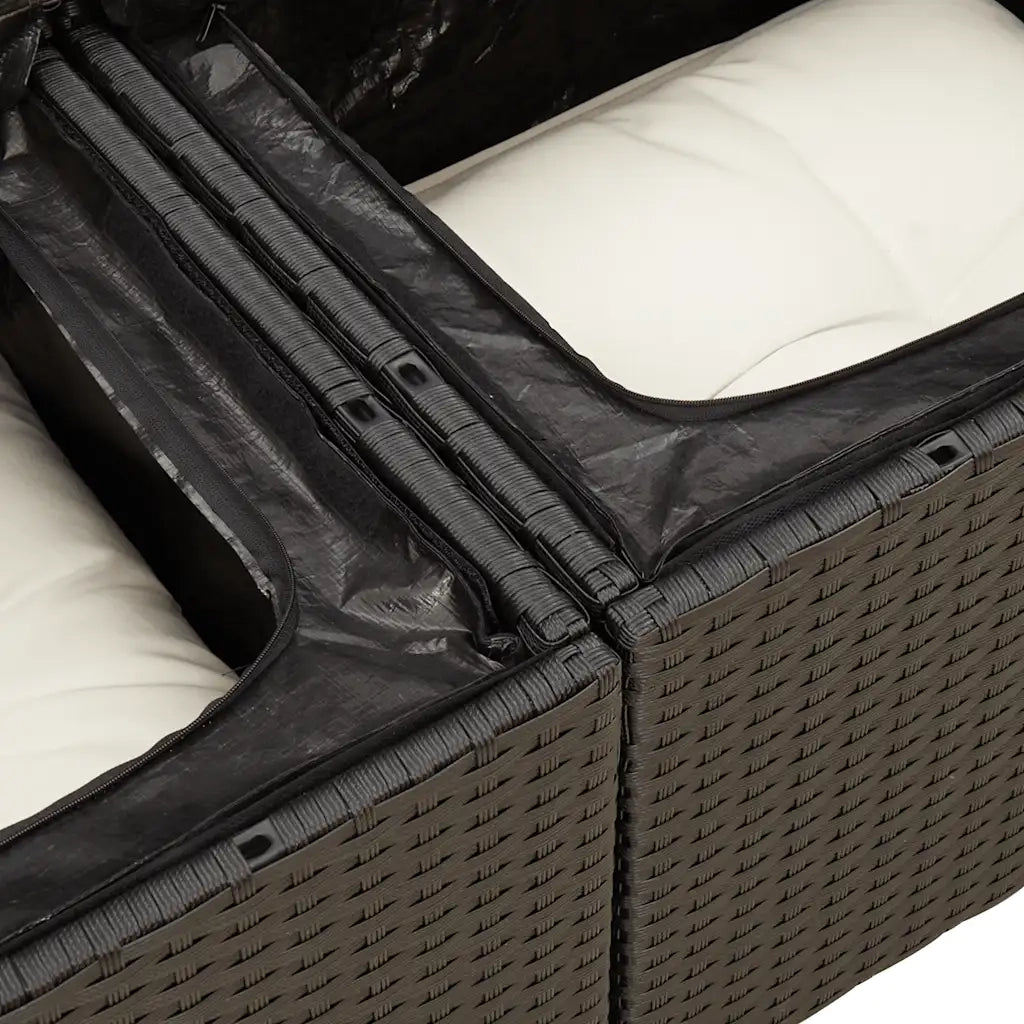 Set Divani da Giardino 11 pz con Cuscini in Polyrattan Nero 3256504