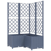 Fioriera rialzata per piante fiori terrazza giardino con traliccio 80 x 80 x 136 cm PP grigio 02_0038318