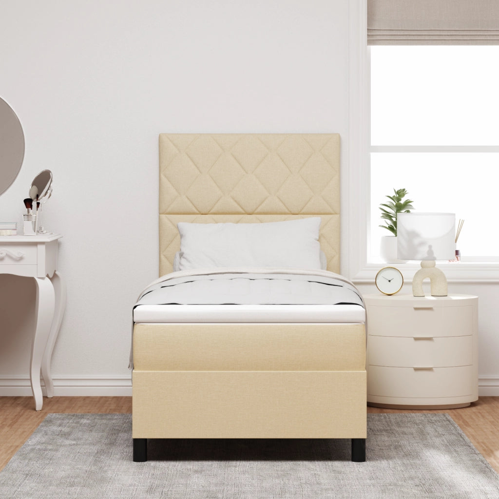 Rete a Molle con Materasso Crema 100x200 cm Tessuto