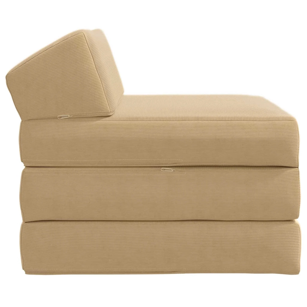 Divano Letto Pieghevole Grigio Verde Chiaro 200 x 70 x 10 cm 900032