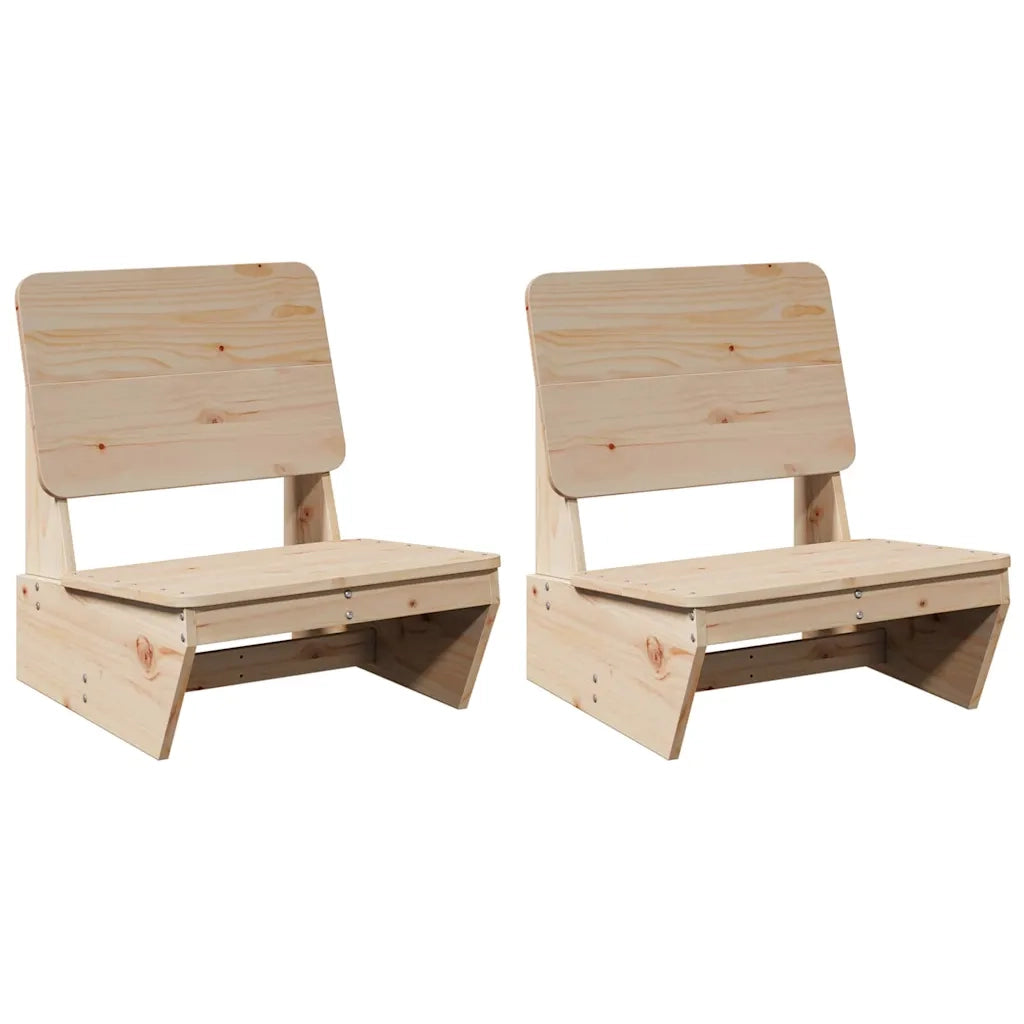 vidaXL Sedie da Giardino 2 pz 60x64x70,5 cm Legno Massello di Pino